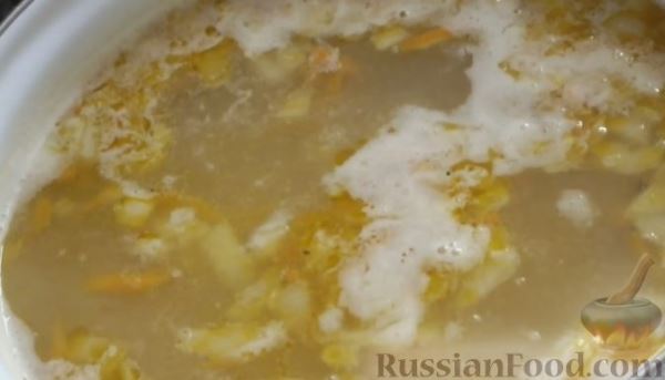 Гороховый суп с картофелем, на курином бульоне