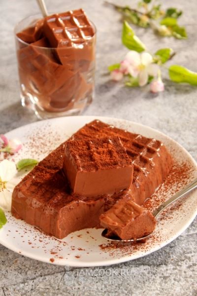 Шоколадная панакота с какао (из ряженки)